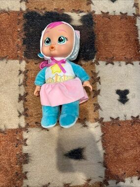 Plush Baby Doll in Teal and Pink Star Outfit